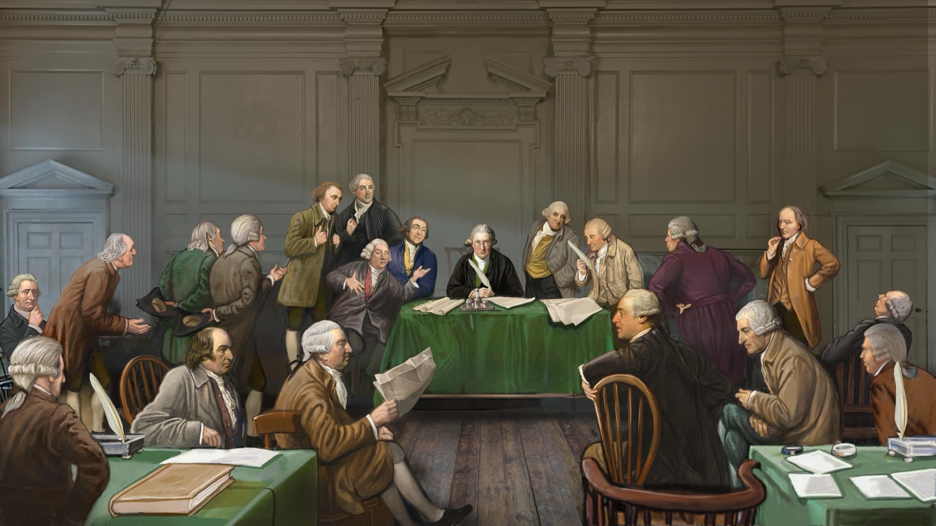 Illustration of the signing of the Declaration of Independence