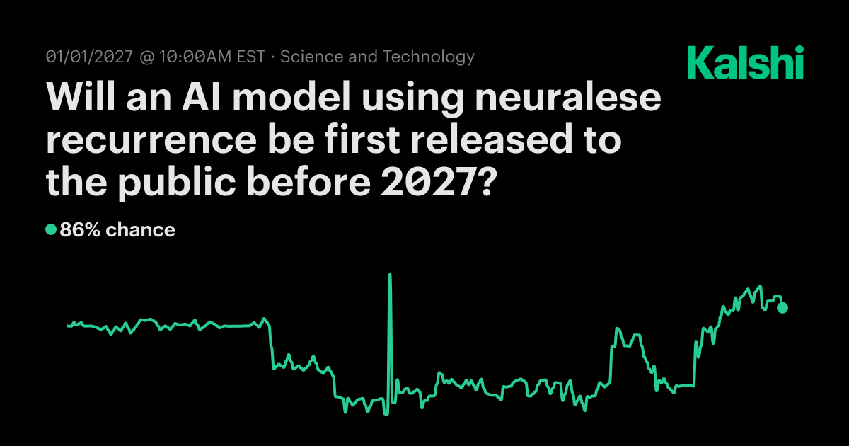 Will an AI model using neuralese recurrence be first released to the ...
