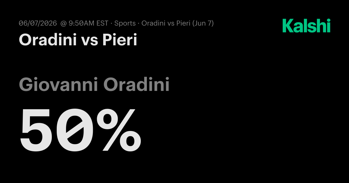 Oradini vs Pieri ATP Challenger Cattolica · Qualification Round 1 Odds ...