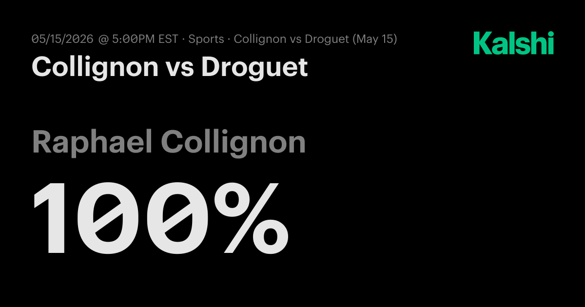 Collignon vs Droguet ATP Challenger Bordeaux · Quarterfinal Odds ...