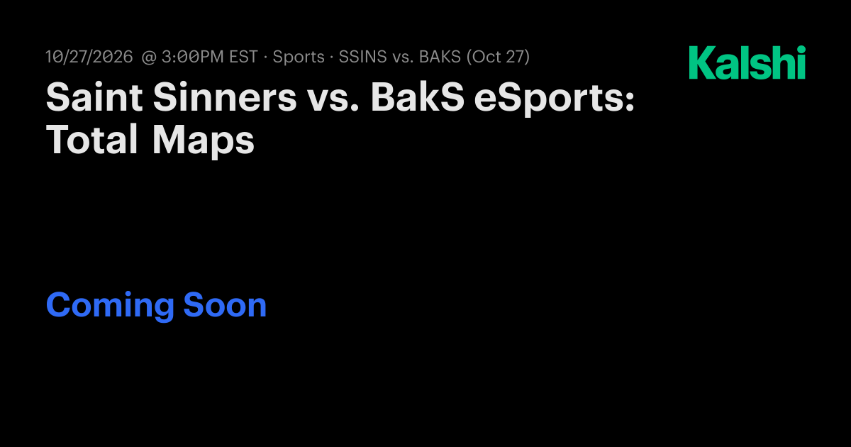 Saint Sinners vs. BakS eSports: Total Maps CS2 Odds & Predictions