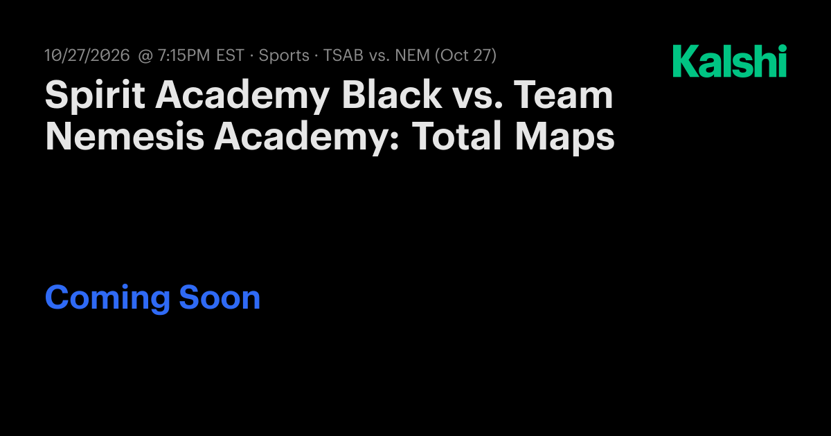 Spirit Academy Black vs. Team Nemesis Academy: Total Maps CS2 Odds ...