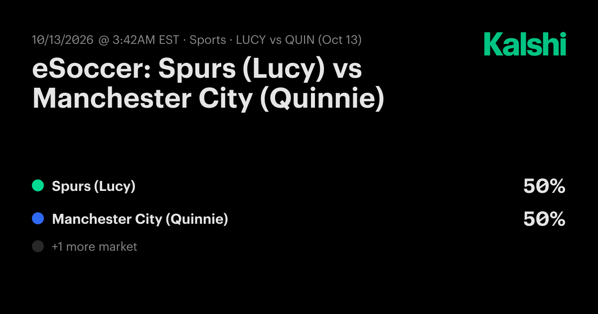 Spurs (Lucy) vs. Manchester City (Quinnie) Oct 13: Final Score & Market ...