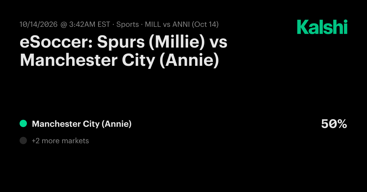 Spurs (Millie) vs. Manchester City (Annie) Oct 14: Final Score & Market ...