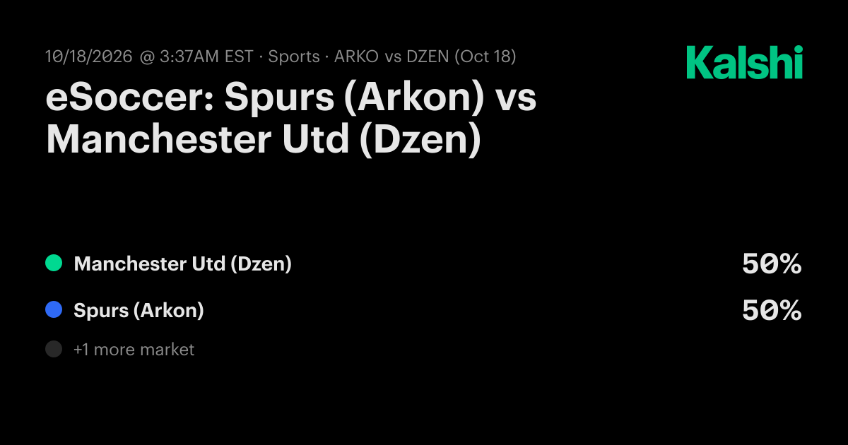 Spurs (Arkon) vs. Manchester Utd (Dzen) Oct 18: Final Score & Market ...