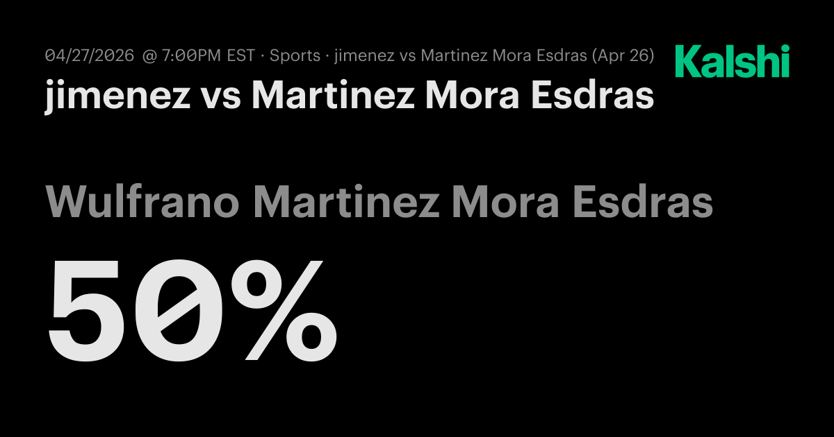 jimenez vs Martinez Mora Esdras M15 Villahermosa · Round of 32 Odds ...