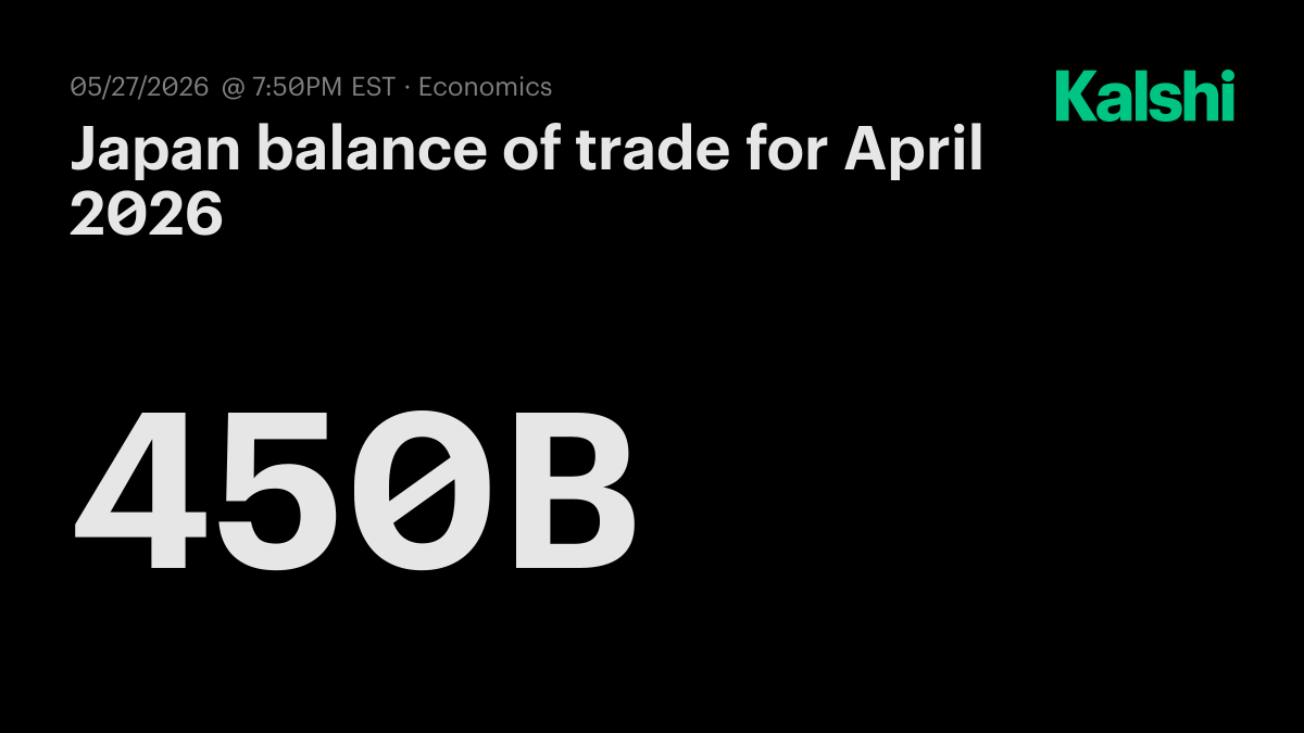 Japan balance of trade for April 2026 Odds & Predictions