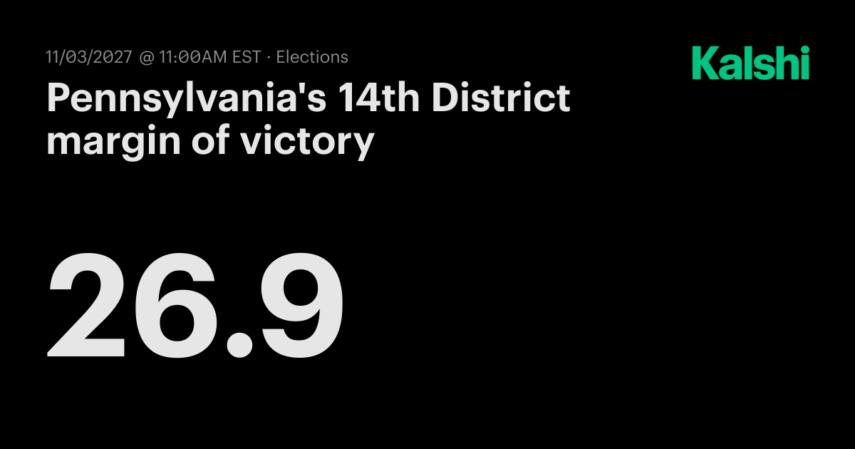 Pennsylvania's 14th District margin of victory Odds & Predictions
