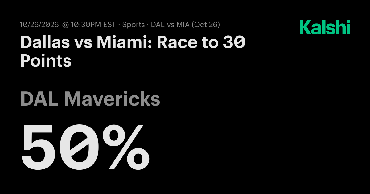 DAL Mavericks vs MIA Heat: Race to 30 Points NBA Odds & Predictions
