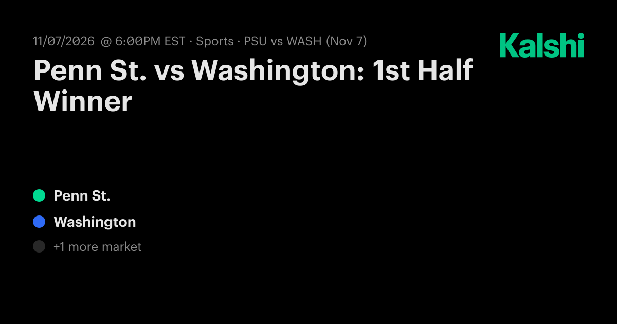 Penn St. vs Washington: 1st Half Winner NCAA Football Odds & Predictions