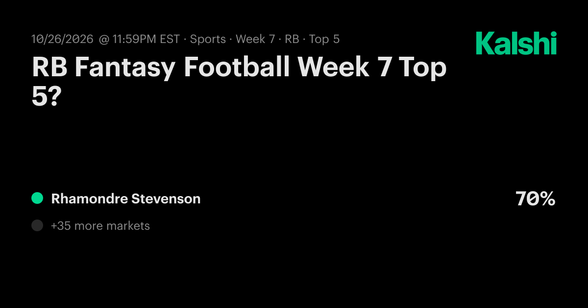 RB Fantasy Football Week 7 Top 5? Odds & Predictions
