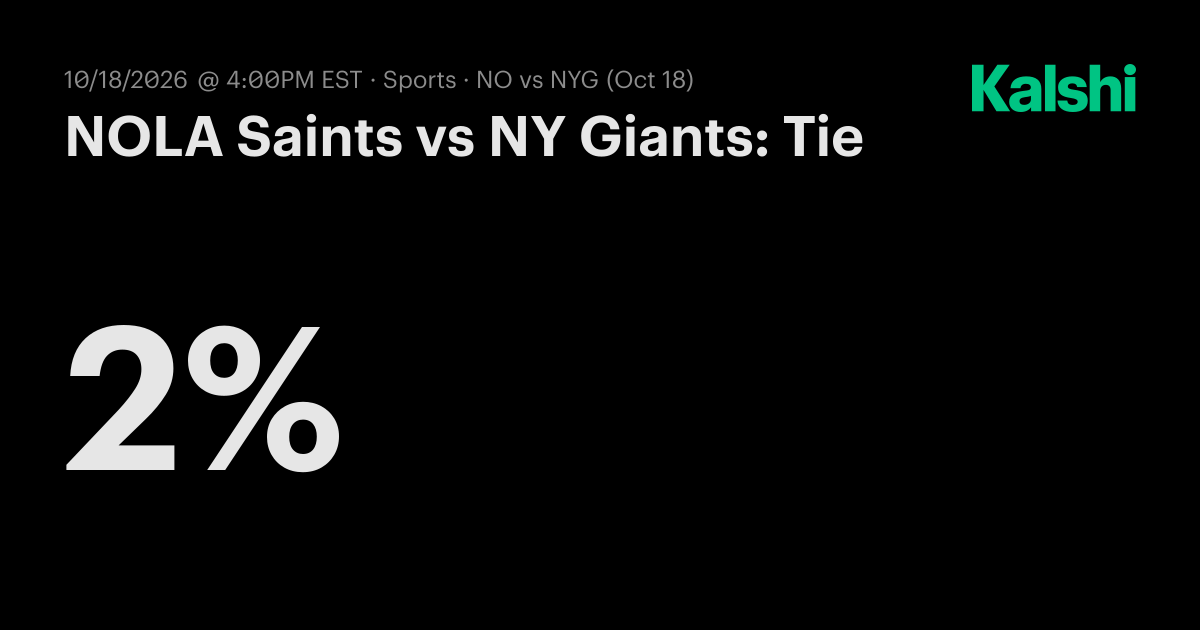 NOLA Saints vs NY Giants: Tie NFL Odds & Predictions
