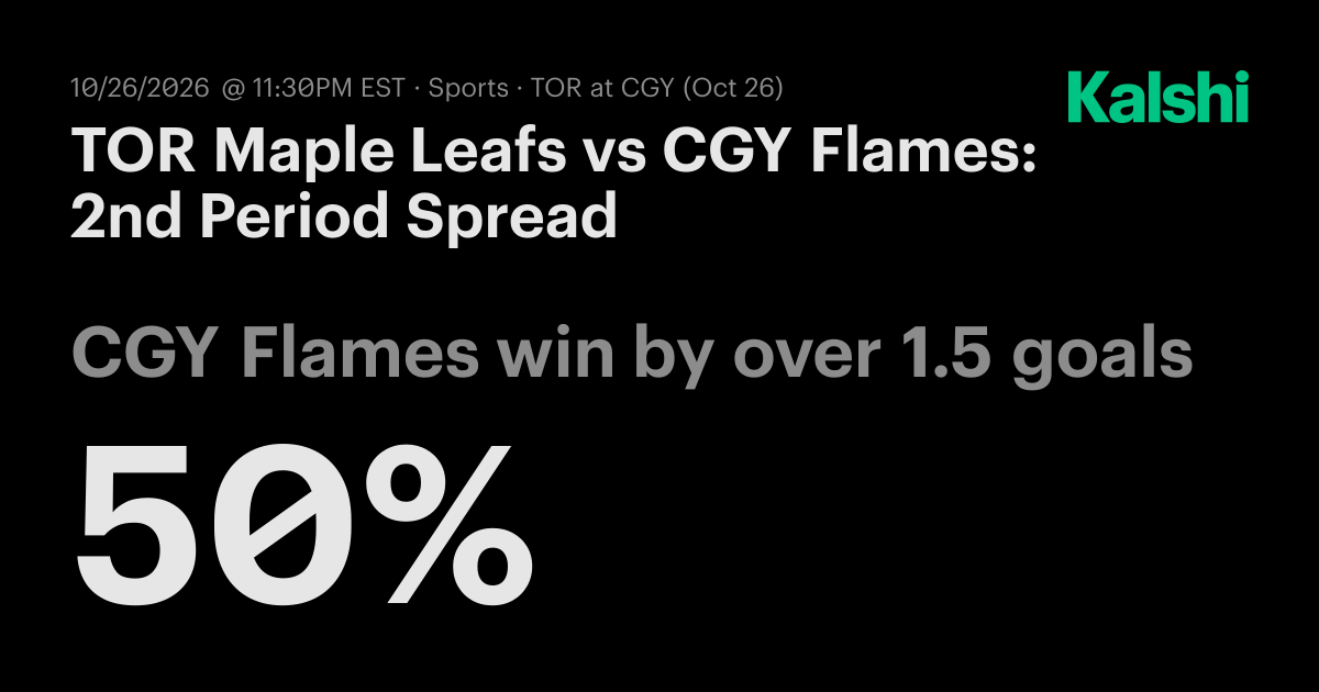TOR Maple Leafs vs CGY Flames: 2nd Period Spread NHL Odds & Predictions