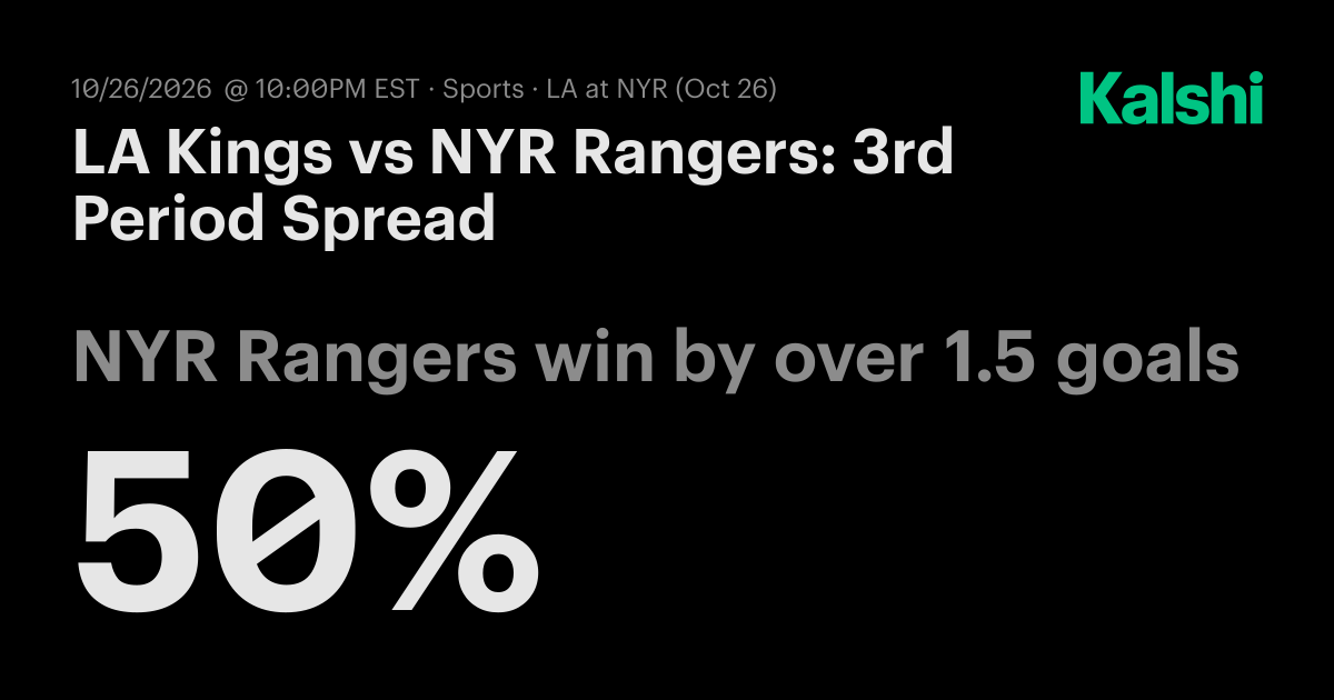 LA Kings vs NYR Rangers: 3rd Period Spread NHL Odds & Predictions