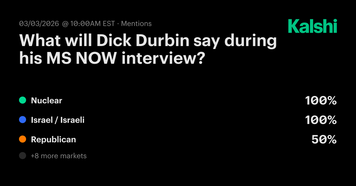 What will Dick Durbin say during his MS NOW interview? Odds ...