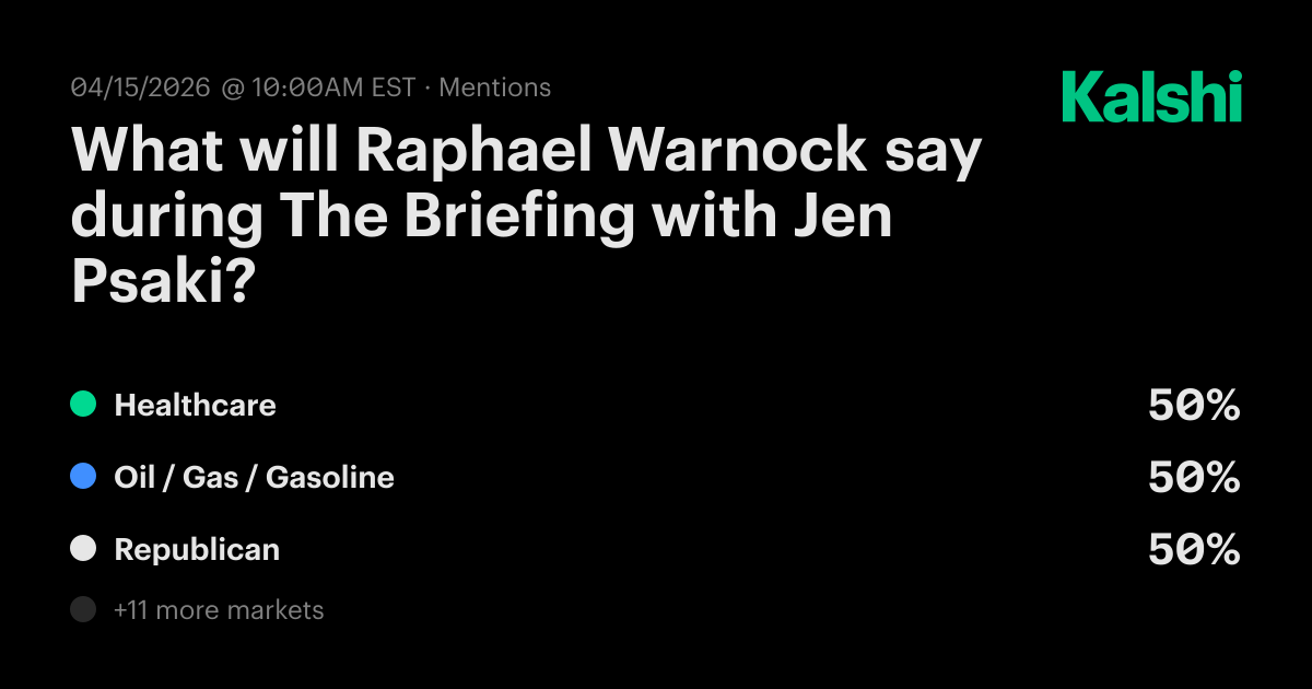 What will Raphael Warnock say during The Briefing with Jen Psaki? Odds ...