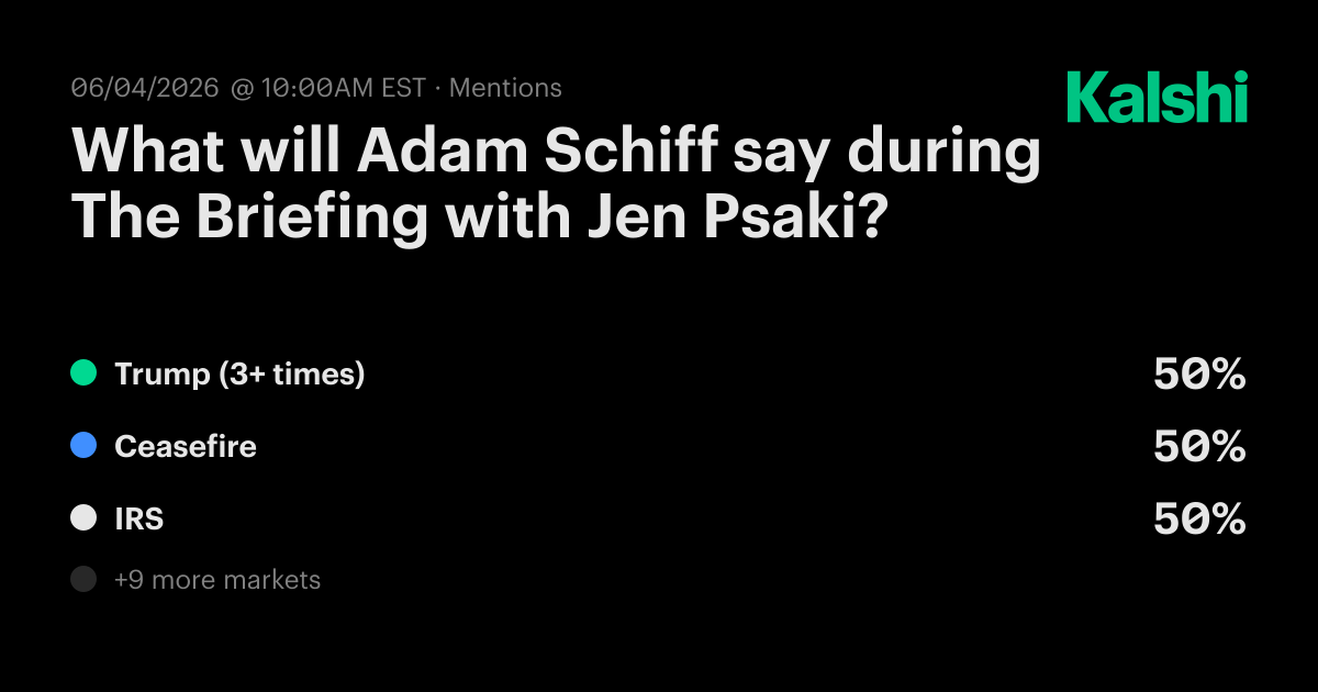 What will Adam Schiff say during The Briefing with Jen Psaki? Odds ...