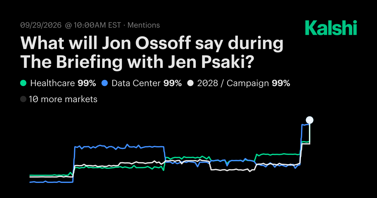 What will Jon Ossoff say during The Briefing with Jen Psaki? Odds ...