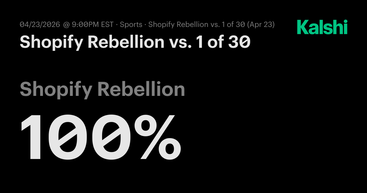 Shopify Rebellion vs 1 of 30 R6 Odds & Predictions