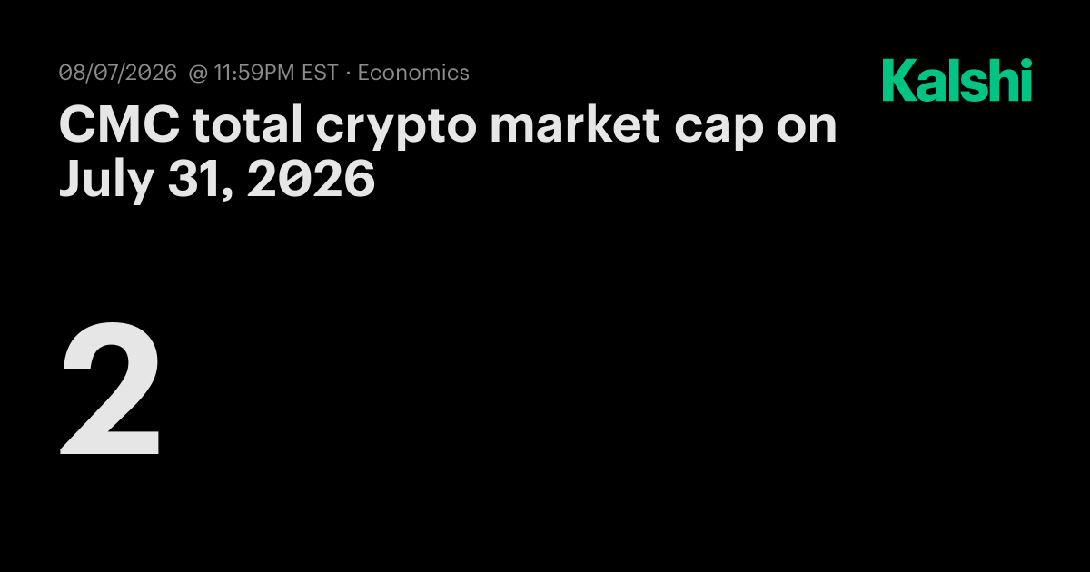 CMC total crypto market cap on July 31, 2026 Odds & Predictions