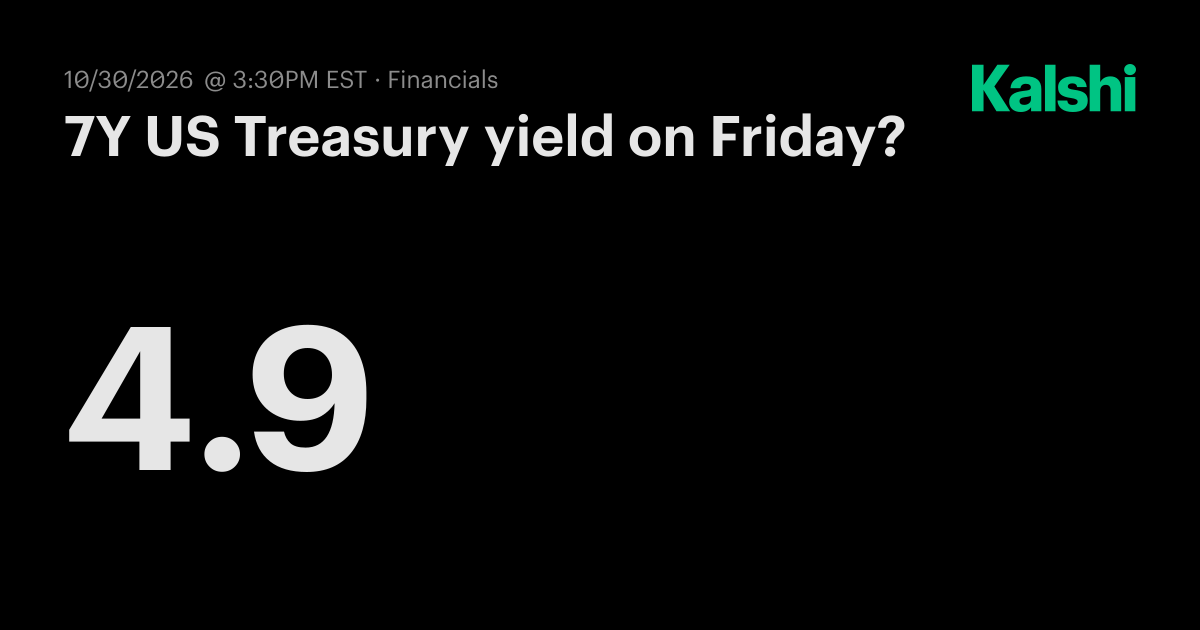 7Y US Treasury yield on Friday? Odds & Predictions 2026