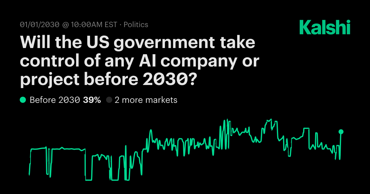 Will the US government take control of any AI company or project 2029 ...