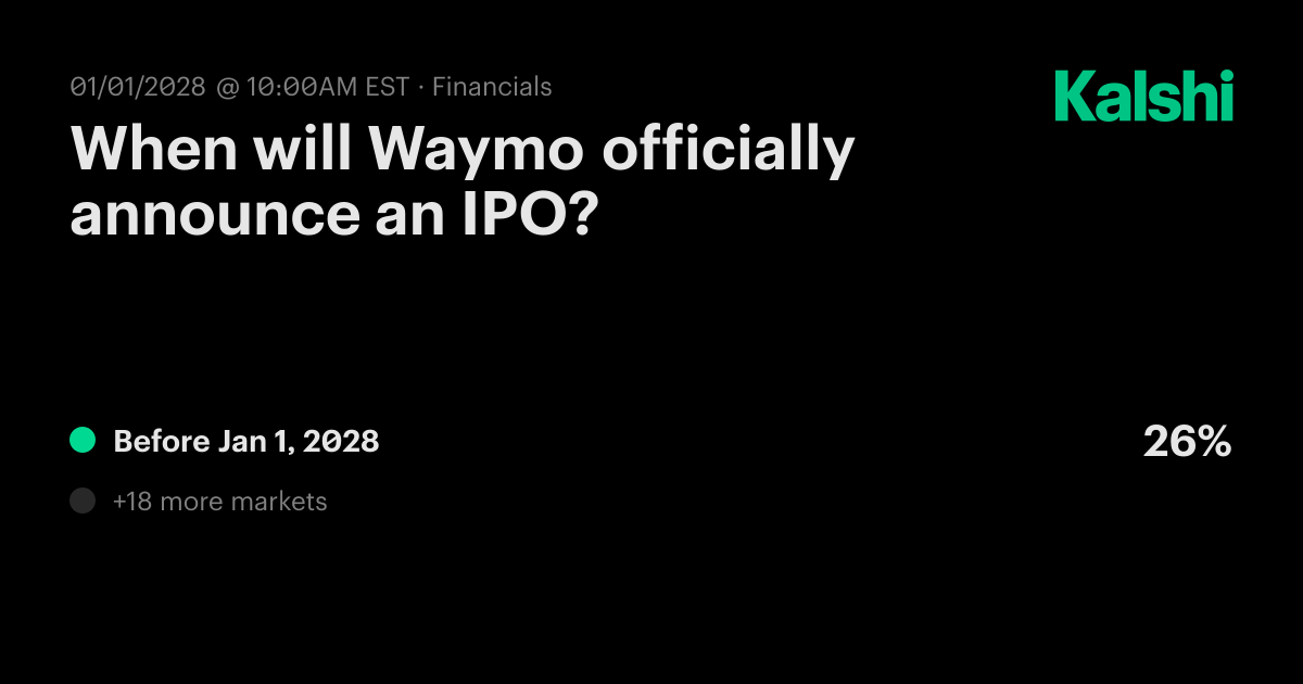 When will Waymo officially announce an IPO? Odds & Predictions