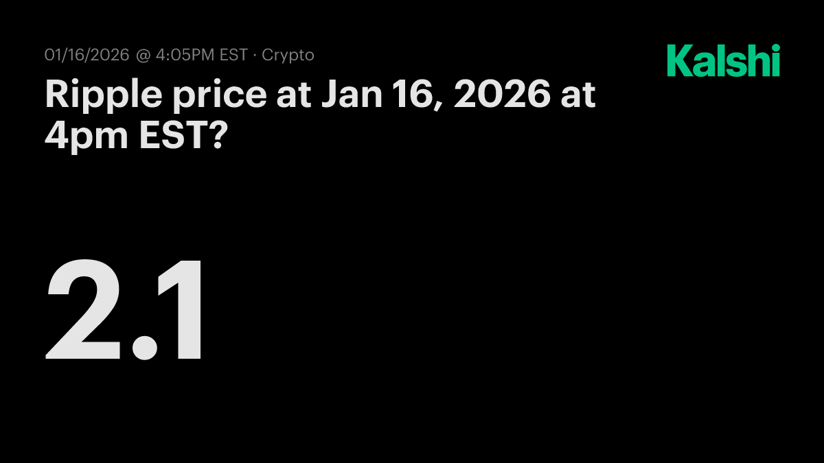 Ripple price at Jan 16, 2026 at 4pm EST? Odds & Predictions
