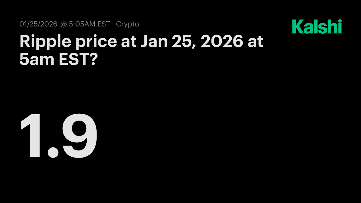Ripple price at Jan 25, 2026 at 5am EST? Odds & Predictions